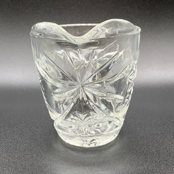 Star of David Anchor Hocking Prescut Clear Glass Creamer and Sugar Bowl Vintage - Picture 4 of 14